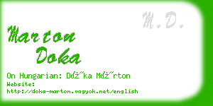 marton doka business card